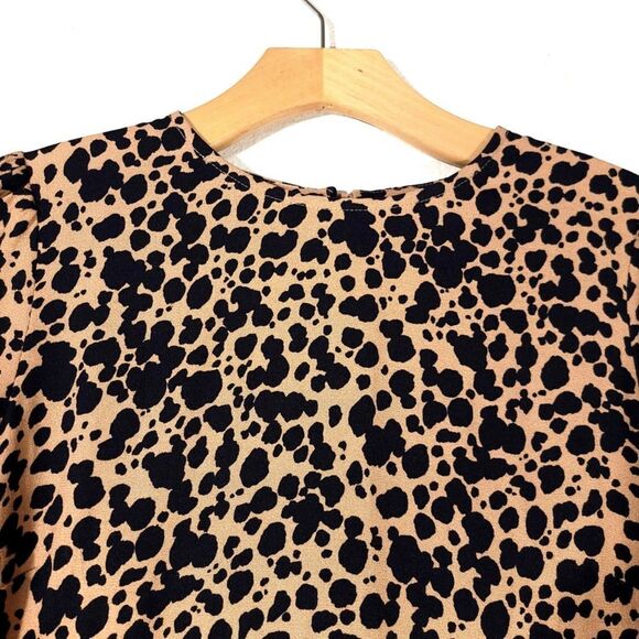 NEW Reformation Port Leopard Print Midi Dress Blitz Brown Animal French Girl - Picture 2 of 12